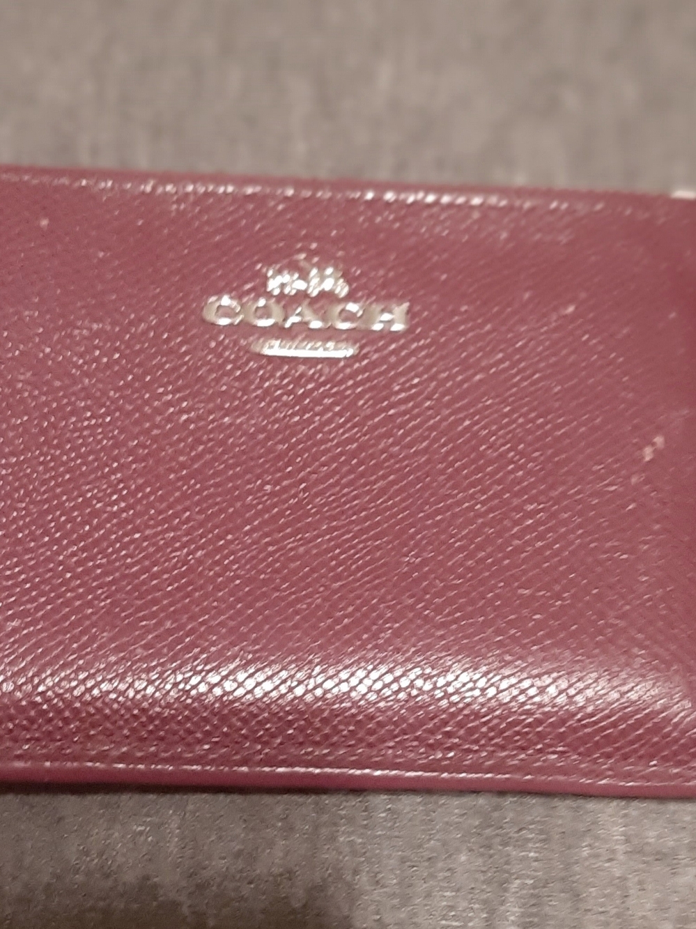 Coach Small Wallet in Deep Berry with Gold Logo ,